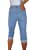 Women's High Waist Cropped Jeans Ladies Stretch Denim Capris Turn Up Cuff 3/4 Length 8-22