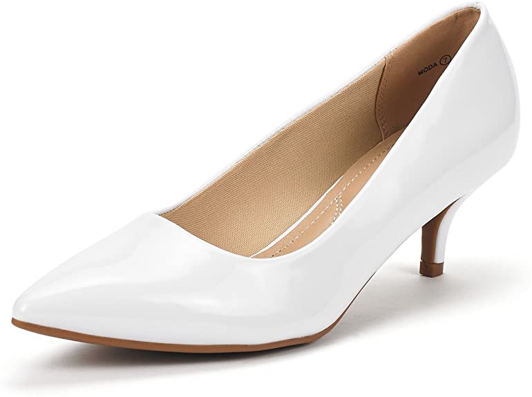 Women's Kitten Heels Pointed Toe Dress Court Shoes