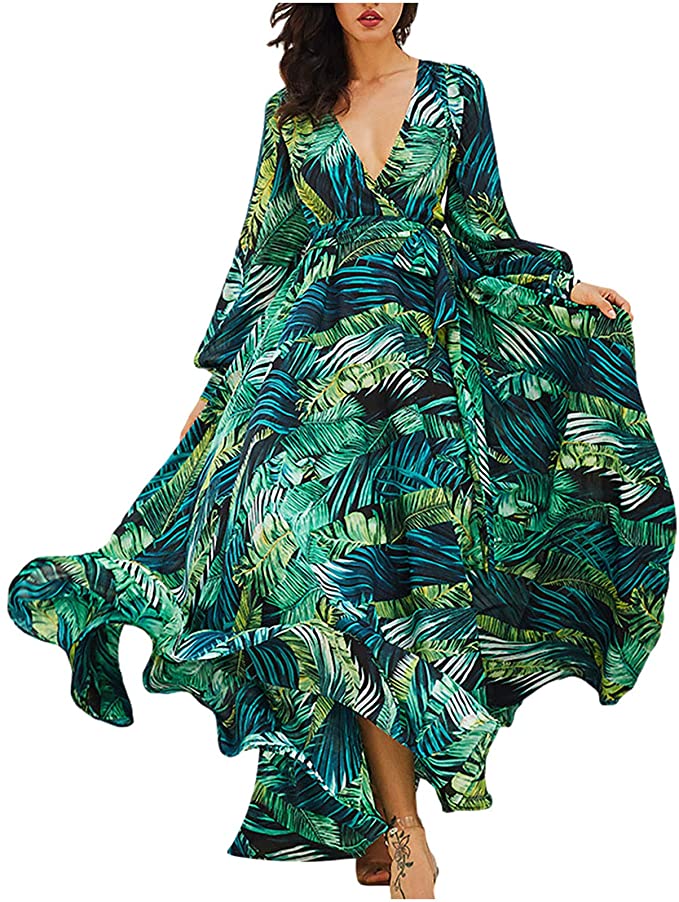 Women Dresses Sale Clearance Ladies V-Neck Casual Dress Summer Backless Solid Maxi Dress for Beach Bodycon Dress Office Wear for Casual Club Cocktail Evening Gowns Work UK Size 8-26