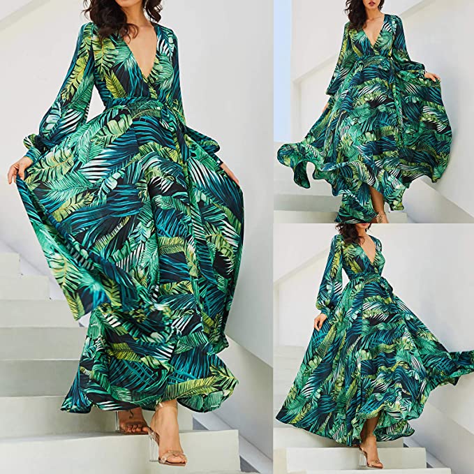 Women Dresses Sale Clearance Ladies V-Neck Casual Dress Summer Backless Solid Maxi Dress for Beach Bodycon Dress Office Wear for Casual Club Cocktail Evening Gowns Work UK Size 8-26