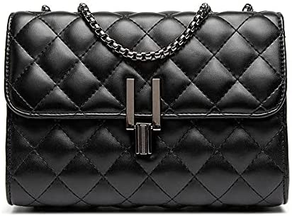 Quilted Crossbody Purse or Shoulder Bag with Flap Handbag with Chain Strap for Women