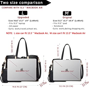 Womens Designer Handbags for Ladies Crossbody Satchel Shoulder Tote Bags Wallets 2pcs