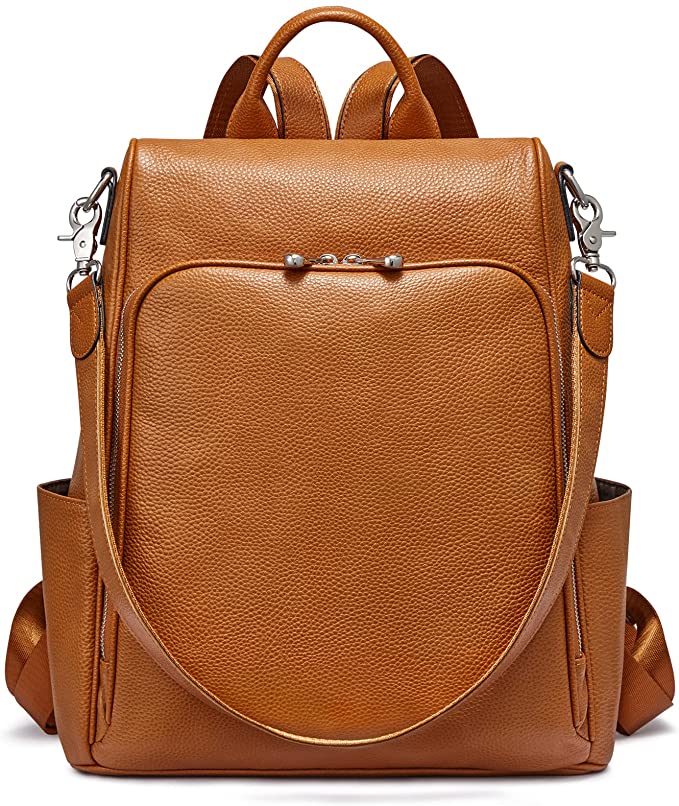 Anti-theft Leather Backpack Purse for Women Fashion Rucksack Ladies Shoulder Handbag Medium